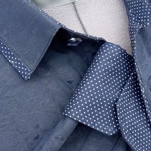 PERRUZO MEN'S CONTRASTING COLLAR & CUFFS LUX SHIRT